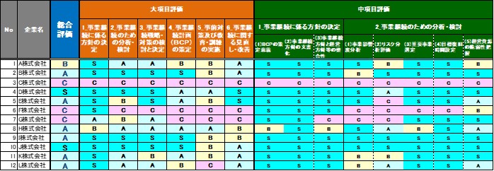 【アウトプットB:「BCMレベル診断レポート」イメージ】